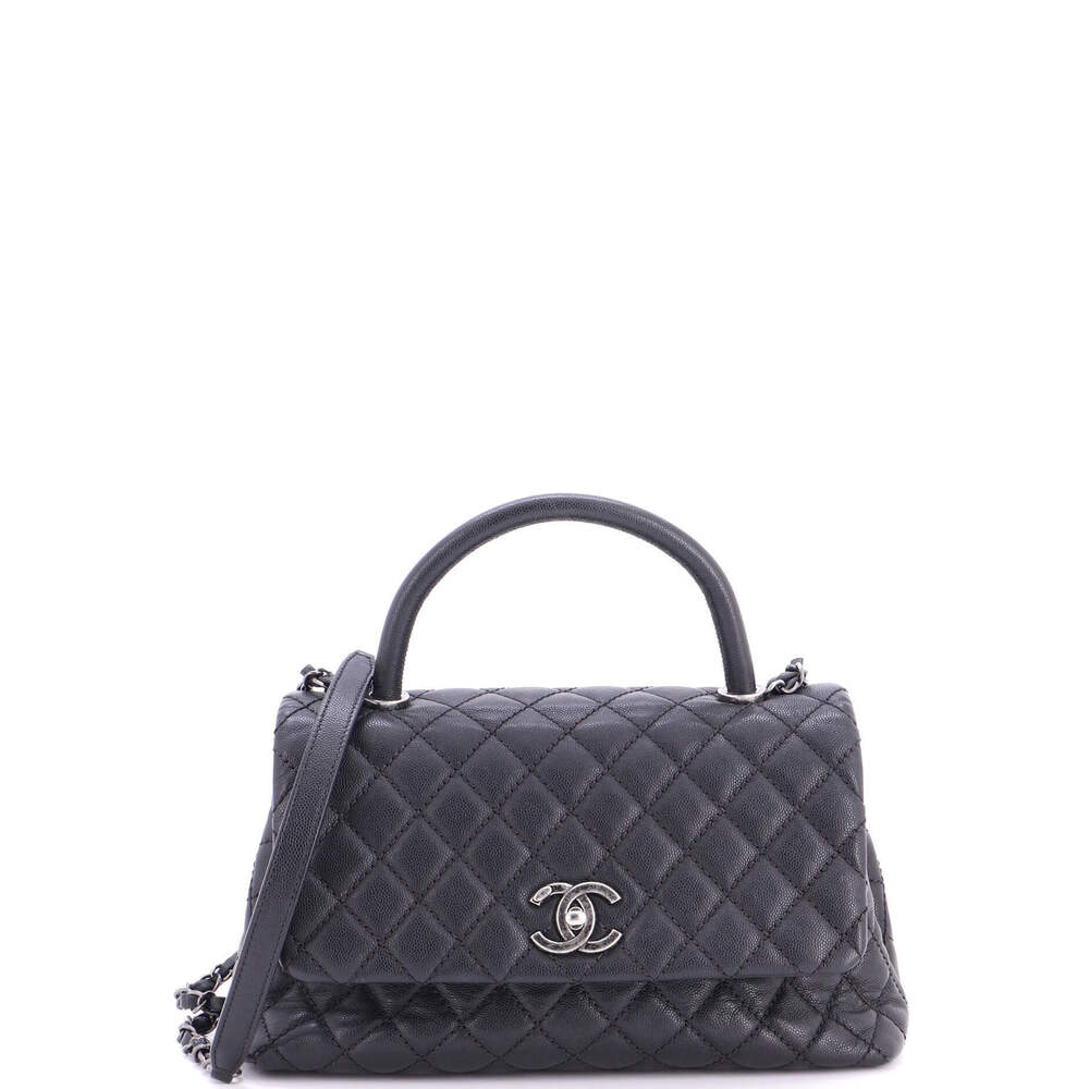 Chanel Small Coco Top Handle Bag Quilted Caviar